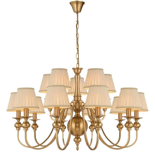 SIEDEL 10+5LT PENDANT W/SHADE 15x25wE14max D:930 H:590 chain 2m COPPER / CREAM