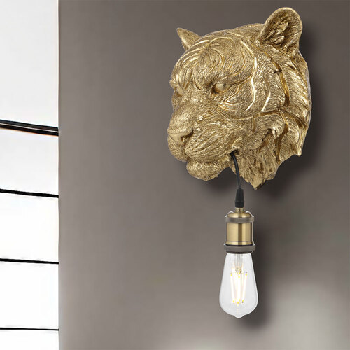 SIMBA WALL LIGHT 25wE27max L250 W195 H270 INLINE SWITCH SHINY GOLD