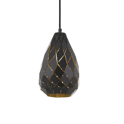 SIMON 15 PENDANT 25wE27max D:150 H:240 GUN METAL/BLACK TEXTILE CABLE: 2.0m