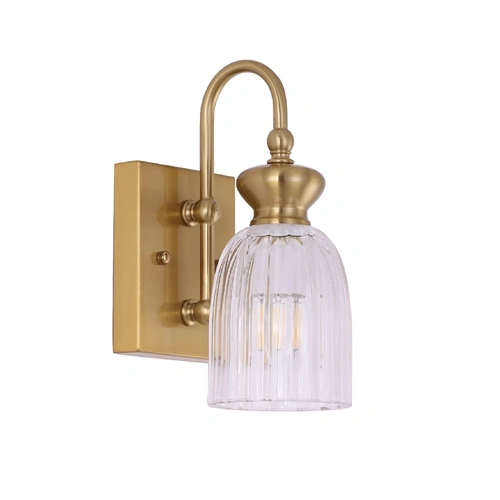 WALL Int S/M ES Ellipse CLR Glass x 1 w/Brass RECT Base OD120mm (Shade)