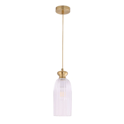 PENDANT ES Clear Glass w/Brass Highlight ELLIPSE OD120mm