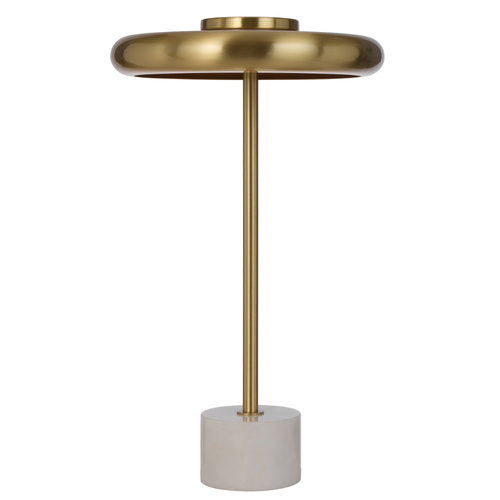 SISBY TABLE LAMP 12wLED 3000K D:250 H420 490Lm INLINE TOUCH BRASS MATT PLATED/WHITE MARBLE