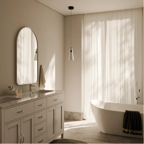 Skua Glass 255mm LED Beam Pendant 5W TRI Colour Non-dimmable Black IP20