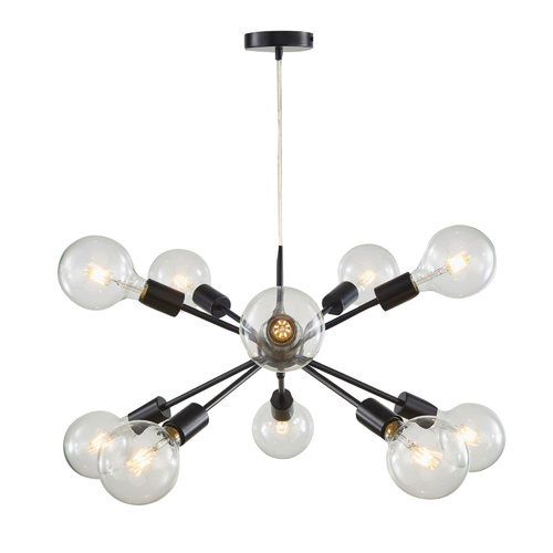 SPUTNIK.10 TEN LIGHT PENDANT BLACK
