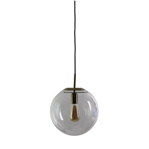 NEWTON.30 SINGLE PENDANT CLEAR / BRUSHED BRASS