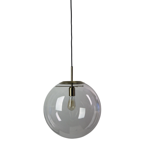 NEWTON.40 SINGLE PENDANT CLEAR / BRUSHED BRASS