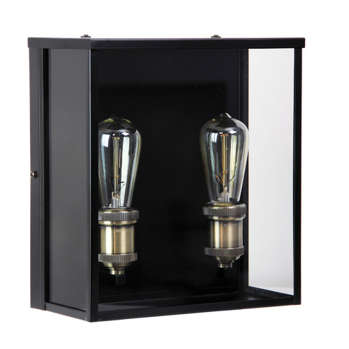 OAKLAND 2 LIGHT OUTDOOR WALL LIGHT BLACK