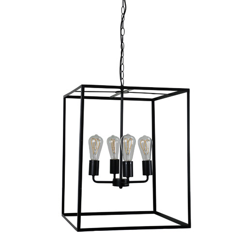 HAMPTON 4 LIGHT PENDANT BLACK no glass