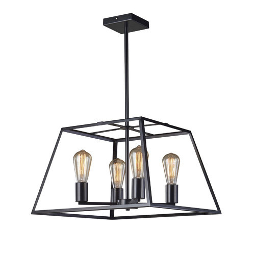 SOUTHPORT.48 4 LIGHT PENDANT BLACK