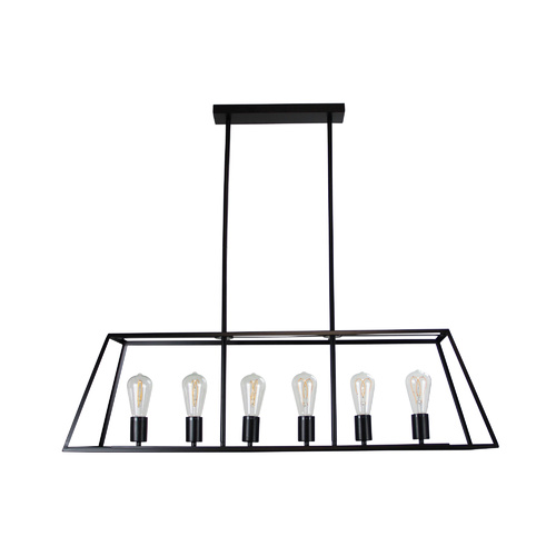 SOUTHPORT.100 6 LIGHT PENDANT BLACK