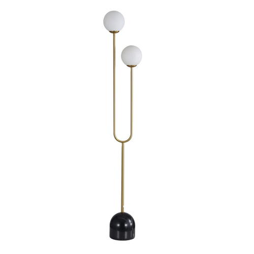 TROPEZ FLOOR LAMP SATIN BRASS / OPAL