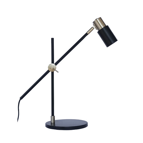 CHARLIE DESK LAMP BLACK / BR CHROME