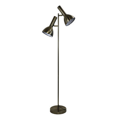 VESPA TWIN FLOOR LAMP ANTIQUE BRASS