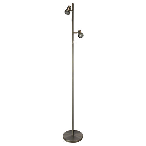 DAXAM LED TWIN FLOOR LAMP ANT BRASS