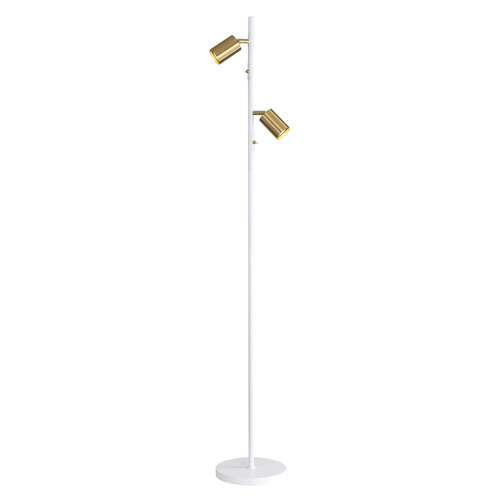 PONTE TWIN FLOOR LAMP WHITE/SATIN BRASS