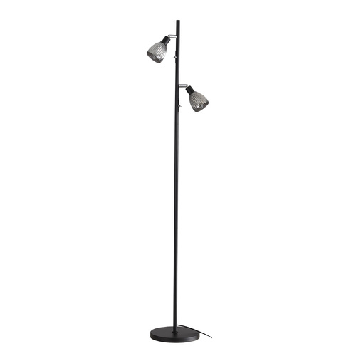 ALMA TWIN FLOOR LAMP BLACK/SMOKE