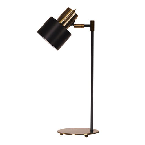 ARI DESK LAMP BLACK w/ANT BRASS HEAD