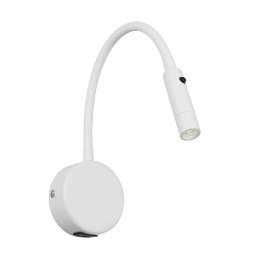 SOLIO BED SPOT WALL LIGHT 3wLED 3000K SWT HEAD W80 P30 H440 FLEX USB-C WHITE MATT