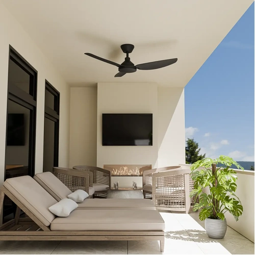 Sora DC 48" (1220mm) Black 18w LED - All ABS, Quick Connect Blade system. Wall Controller & Remote included