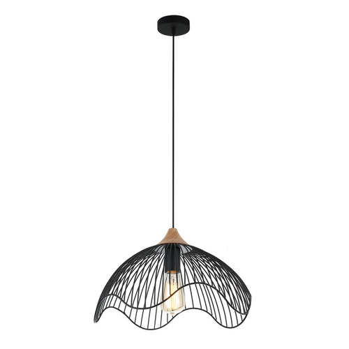 PENDANT ES Blk WIRE DOME w/wavy edge OD400mm