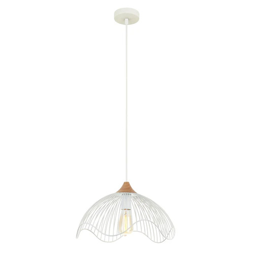 PENDANT ES Wh WIRE DOME w/wavy edge OD400mm