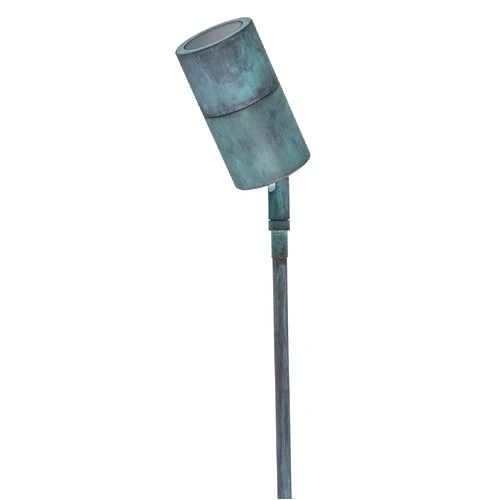 SPIKE S/ADJ 12V MR16 Green Patina Finish Solid Brass IP65 L650mm Cable encl