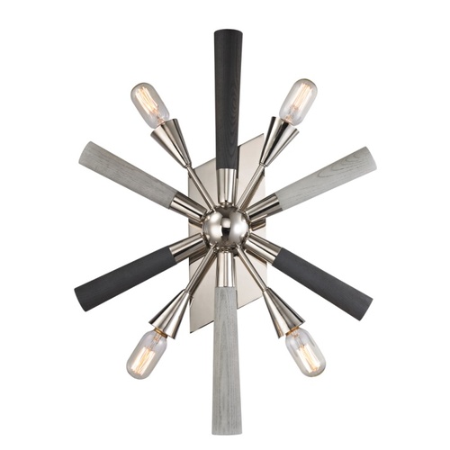 WALL Int S/M ESx4 SEA ANENOME Dark & Light Grey w/pol nickel