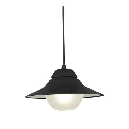 PENDANT ES Matt Blk SUN HAT IP44 OD340mm  Frosted Diff