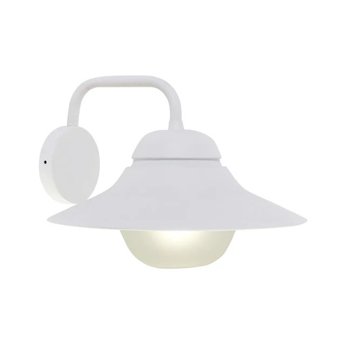 WALL S/M ES Sun Hat Matt Wh IP44 Frosted Glass Diff