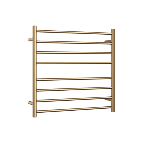 Thermorail Straight/Round 750x700x122mm 104Watts 8 Bars - Brushed Brass