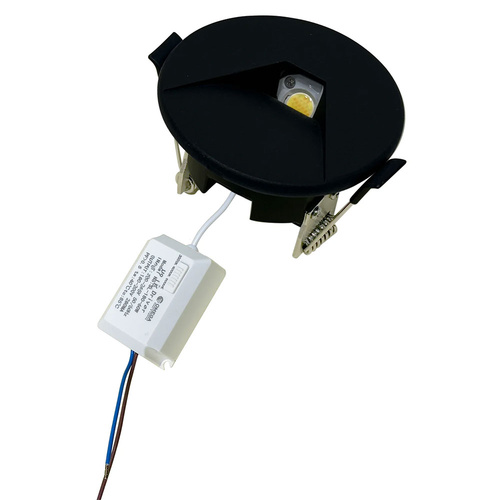 STEP Recessed 240V TRI Dim 5W 120Lm Blk Eyelid Detachable RND Faceplate IP20 OD85mm