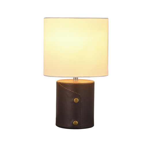 Simba Small Table Lamp Leather And White