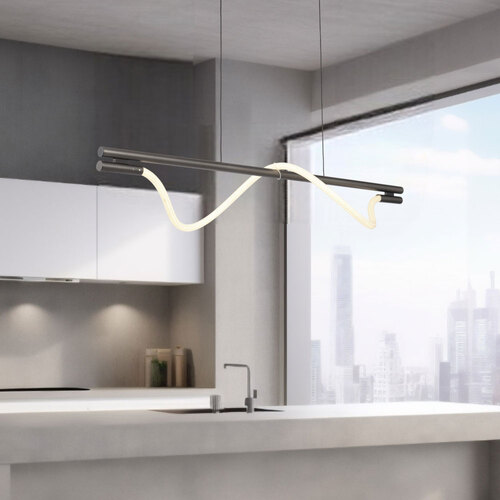TAFT PENDANT 30wLED 3000K L:1200 W:25 H:85 WIRE:2M NON-DIM/ GUN METAL