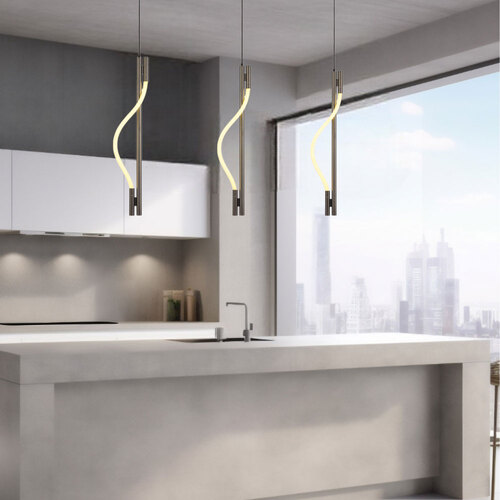 TAFT 75CM PENDANT 20wLED NON-DIM L:750 W:25 H:188 3000K GUN METAL