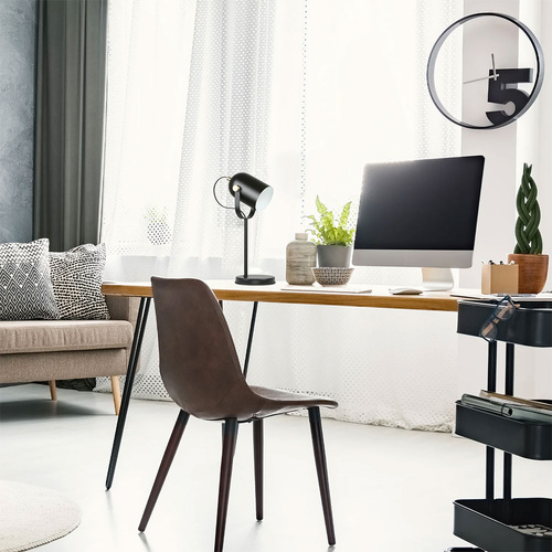 TABLE ES Matt BLK ELLIPSE w/Ant Brass Highlight OD90mm (Shade) Adjustable Head
