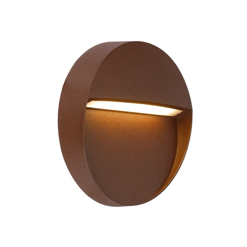 TERIN EXTERIOR ROUND WALL LAMP 24v3wLED D120 H30 IP65 120Lm 3000K cab.300 CORTEN RUSTY