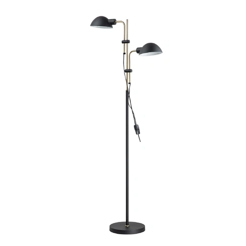FLOOR ES Sand BLK Double Shade w/Ant Brass Highlight OD160mm (Shade) Adjustable Height