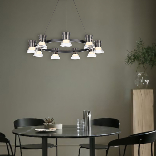 TIPICO 9 LTS PENDANT 9x6wLED D:890 H:130 3000K NON-DIM WIRE:2M BLACK / GUN METAL