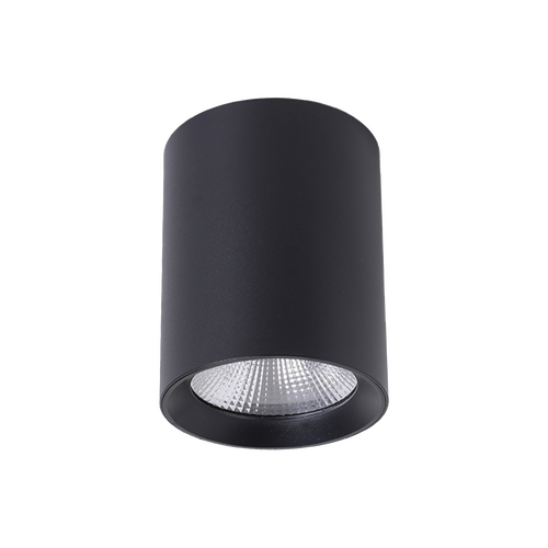 Paco 10W 100mm dia Tricolour LED Surface Mounted Downlight Black