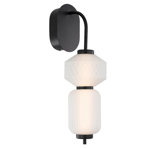 TORSO WALL LIGHT 10wLED 3000K 216x150 H:513 NON-DIM 425Lm BLACK /GLASS: FROST