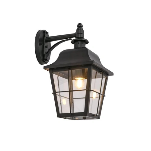 WALL COACH S/M ES BLK Aluminium IP44 Glass Diff