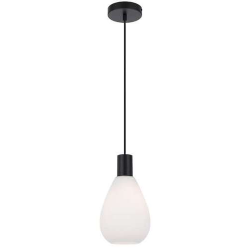 TRESOR 1 LIGHT PENDANT 25wE27max D:205 H:240 TEX:2m BLACK MATT/OPAL MATT
