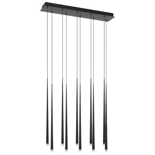 TRINA 10LT BAR PENDANT 22wLED 3000K 880Lm CAB.3M NON-DIM PLUG L750 W160 H565 BLACK
