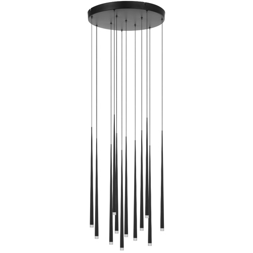 TRINA 12LT PENDANT 26wLED 3000K 1320Lm NON-DIM PLUG CAB.3M D450 H565 BLACK