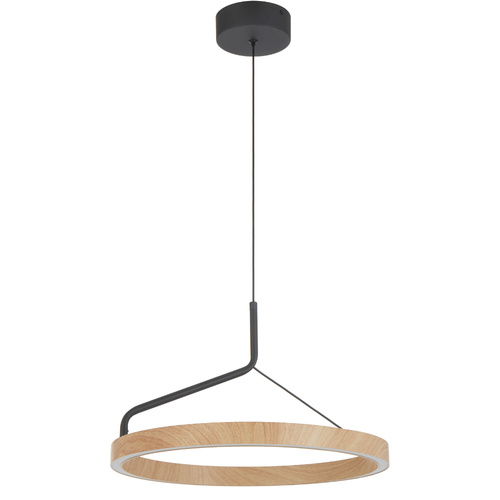 TRUVON 40 PENDANT 20wLED 3CCT 3000K_5000K 1550Lm D405 H245 cab 2M BLACK SAND/ OAK PAINTED
