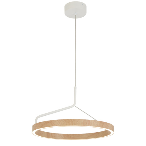TRUVON 40 PENDANT 20wLED 3CCT 3000K_5000K 1550Lm D405 H245 cab 2M WHITE SAND/ OAK PAINTED