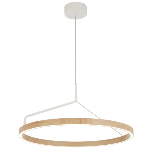 TRUVON 60 PENDANT 32wLED 3CCT 3000K_5000K 2450Lm D600 H300 cab 2M WHITE SAND/ OAK PAINTED