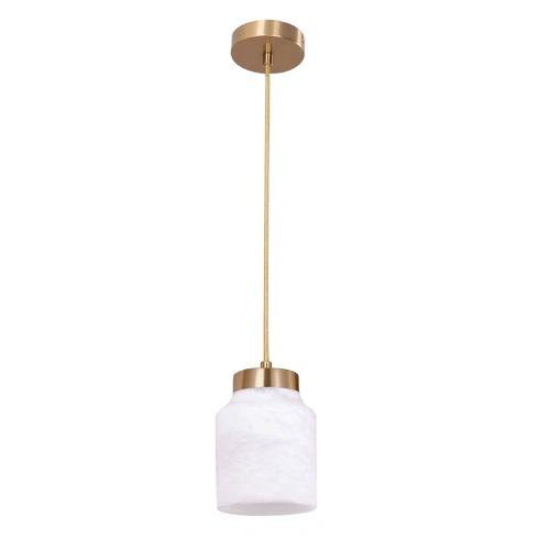 PENDANT ES White Alabaster w/Brass Highlight JAR OD120mm