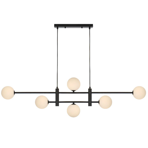 TYSON 6LT PENDANT 6x6wG9max KIT L1300 W120 H355 CAB2m BLACK / OPAL MATT