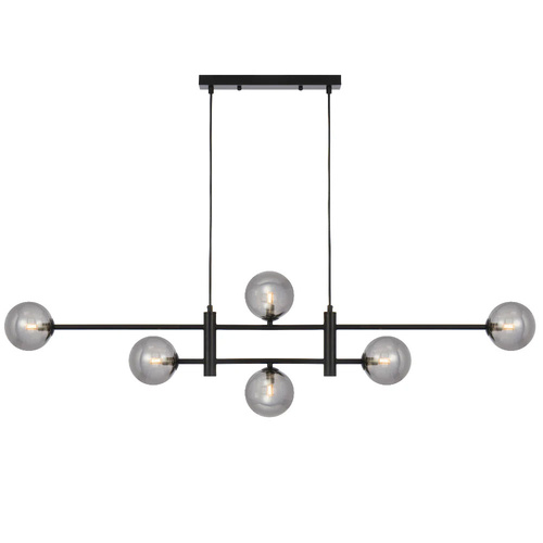 TYSON 6LT PENDANT 6x6wG9max KIT L1300 W120 H355 CAB2m BLACK / SMOKE